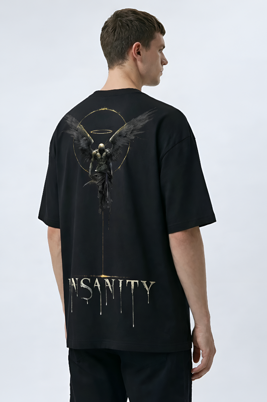 THE RITUAL Insanity Angel Graphic Oversized Black T-Shirt