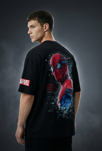 MARVEL THE RITUAL Black Oversized Graphic T-Shirt for Men