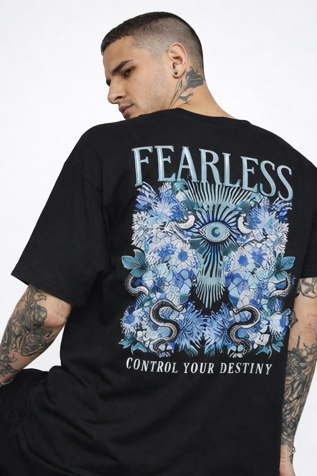 THE RITUAL Fearless Graphic Oversized T-Shirt – Premium Streetwear Black Tee