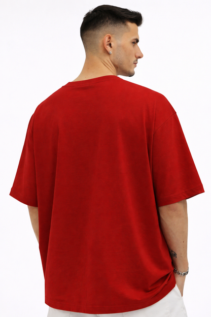 THE RITUAL Wondertry Typography Oversized T-Shirt – Premium Red Streetwear