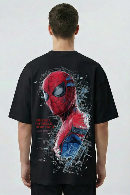MARVEL THE RITUAL Black Oversized Graphic T-Shirt for Men