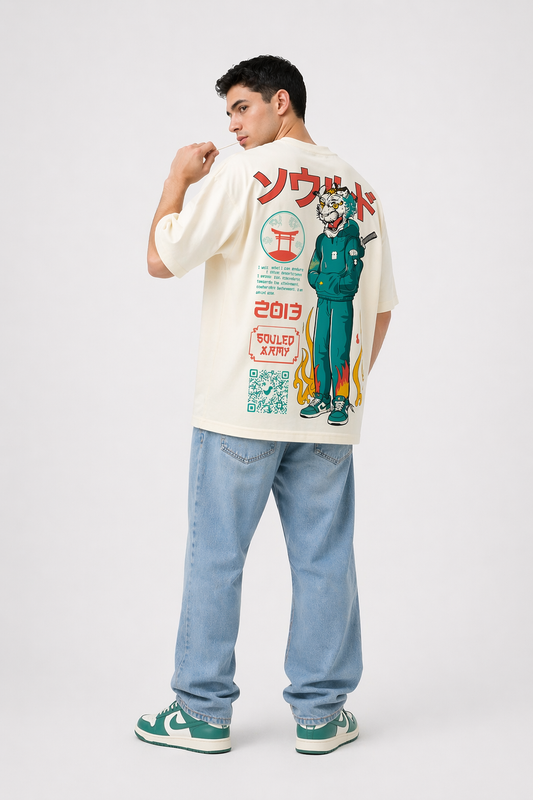 THE RITUAL Soul Code Graphic Oversized T-Shirt – Premium Cotton Streetwear Tee for Men