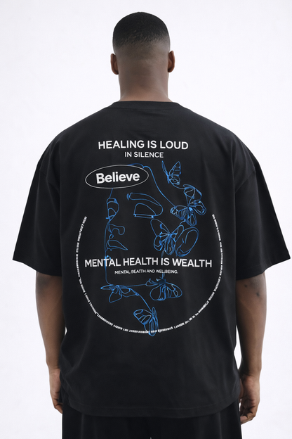 THE RITUAL Healing Is Loud Graphic Oversized T-Shirt – Premium Black Streetwear