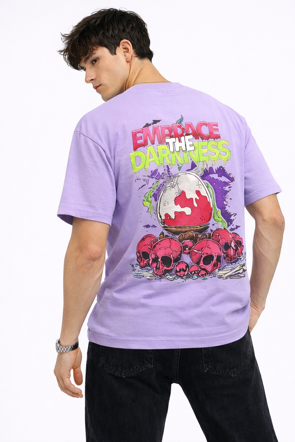 THE RITUAL “Darkness Within” Oversized Graphic Tee – Lavender Edition