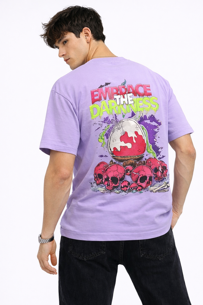 THE RITUAL “Darkness Within” Oversized Graphic Tee – Lavender Edition