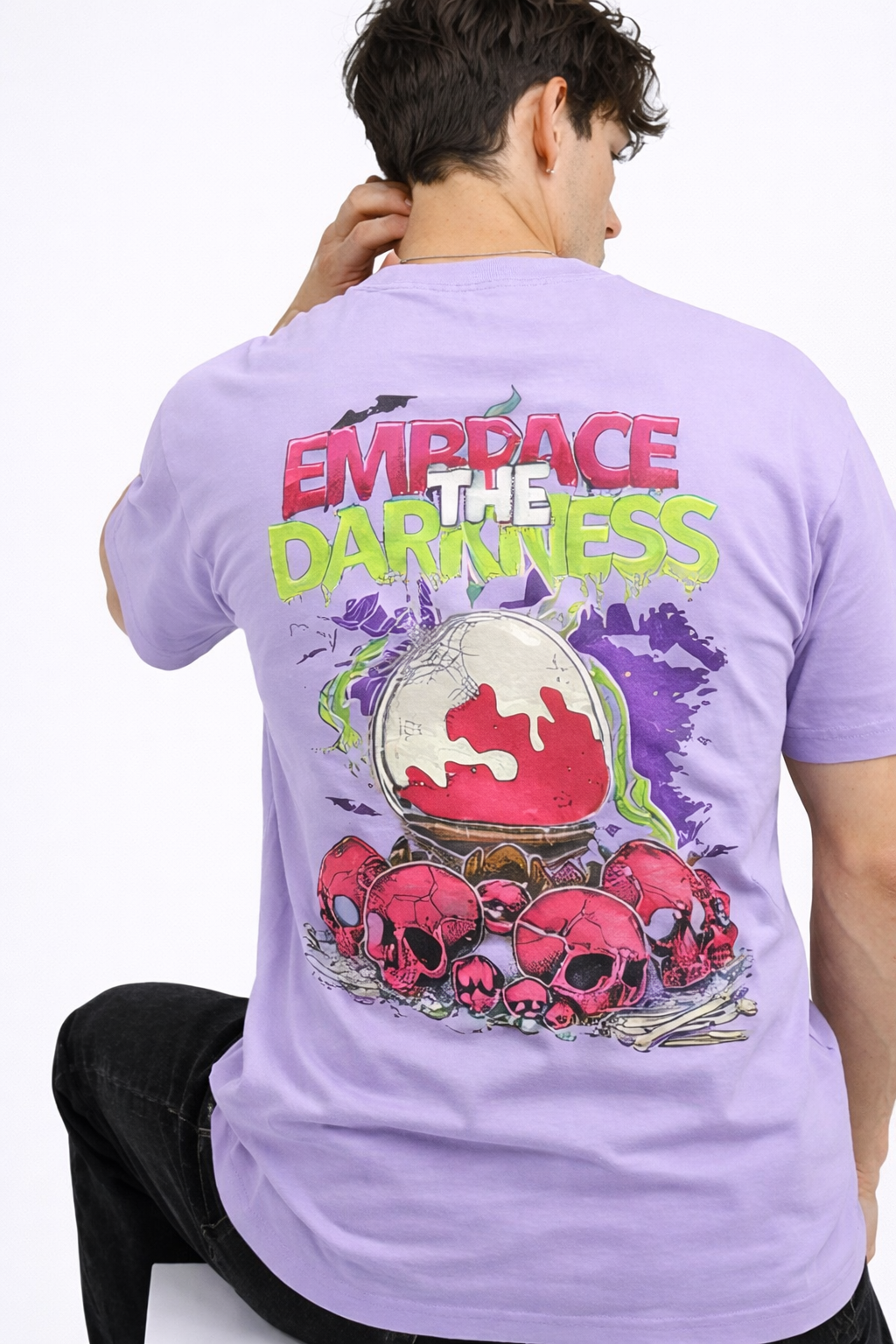 THE RITUAL “Darkness Within” Oversized Graphic Tee – Lavender Edition