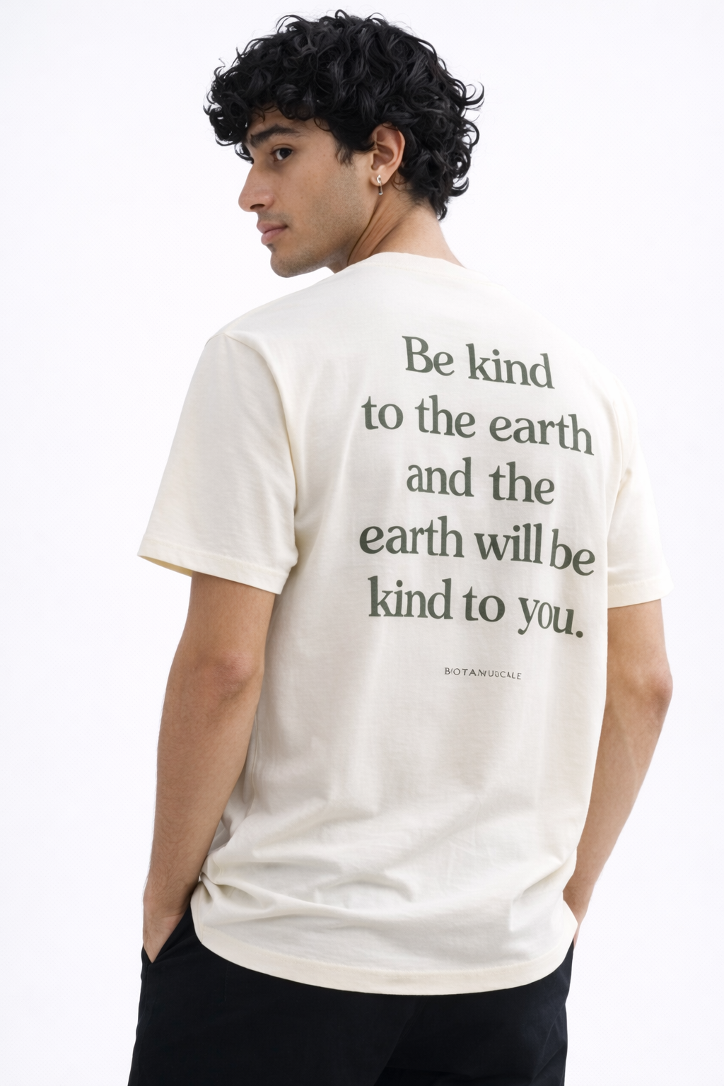 THE RITUAL Be Kind To The Earth Typography Oversized T-Shirt – Premium Cream Streetwear
