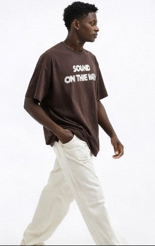 THE RITUAL Sound On The Way Graphic Oversized T-Shirt – Premium Brown Streetwear