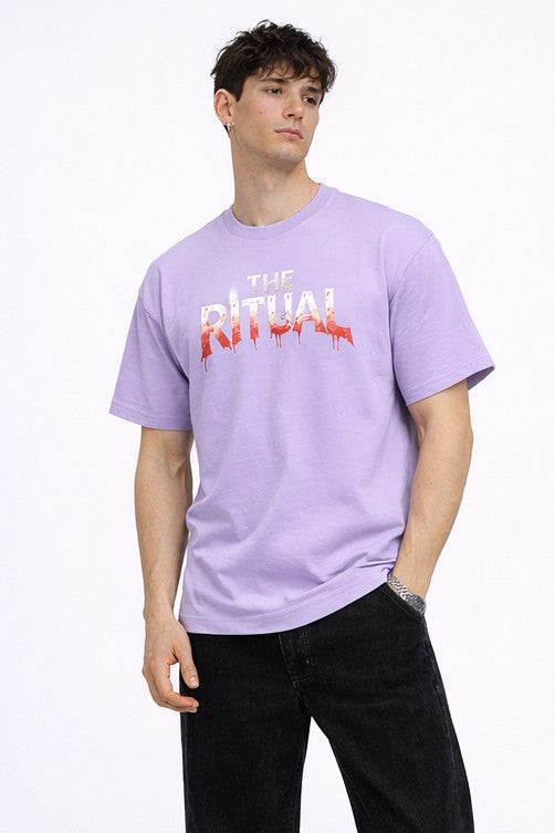 THE RITUAL “Darkness Within” Oversized Graphic Tee – Lavender Edition