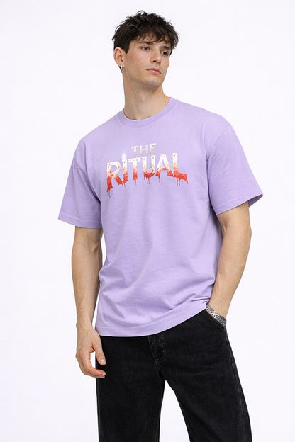 THE RITUAL “Darkness Within” Oversized Graphic Tee – Lavender Edition
