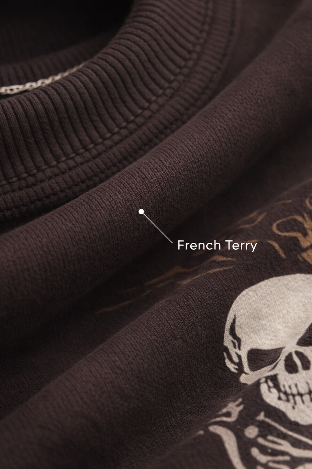 THE RITUAL Grateful Skull Graphic Oversized T-Shirt – Premium Brown Streetwear