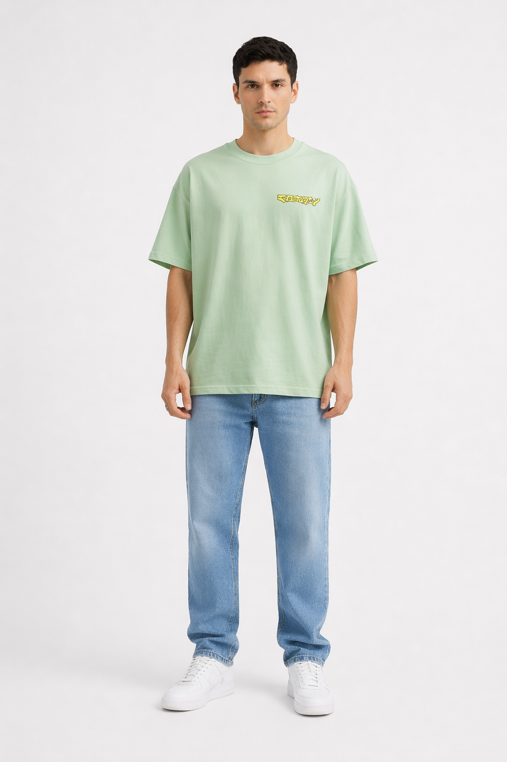 THE RITUAL “Galaxy Child” Anime Graphic Oversized T-Shirt – Premium Mint Green Streetwear