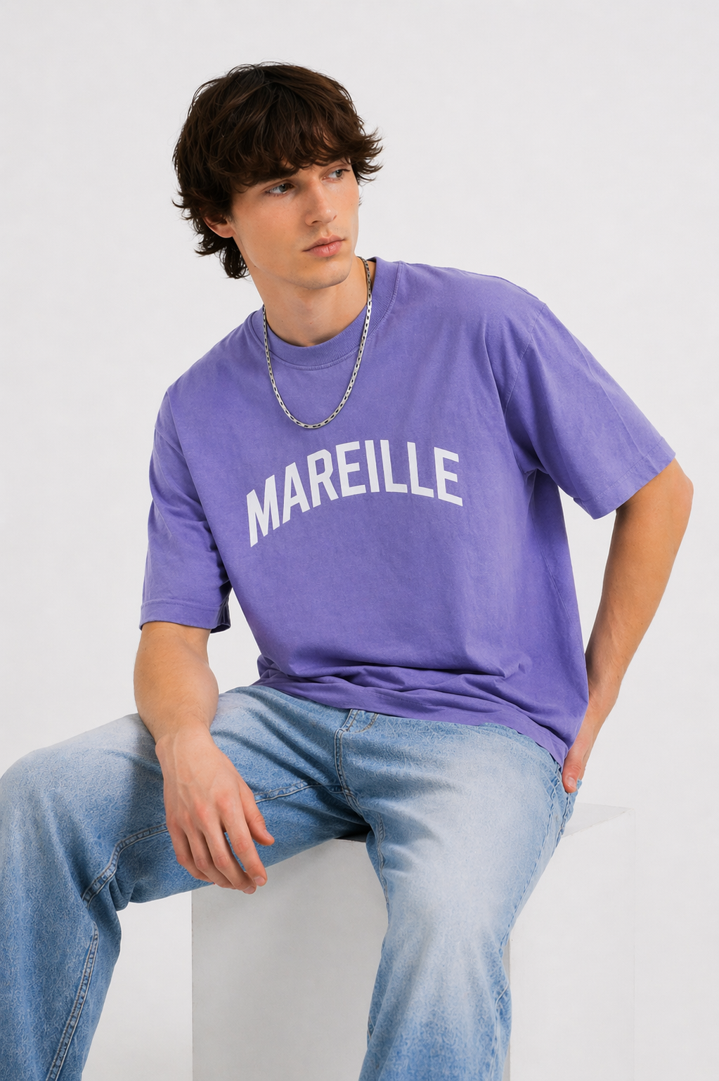 THE RITUAL “Mareille” Minimal Typography Oversized T-Shirt – Premium Lavender Streetwear