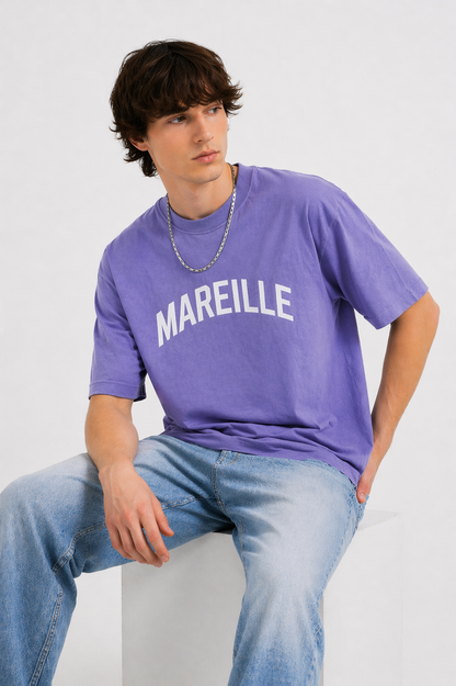 THE RITUAL “Mareille” Minimal Typography Oversized T-Shirt – Premium Lavender Streetwear