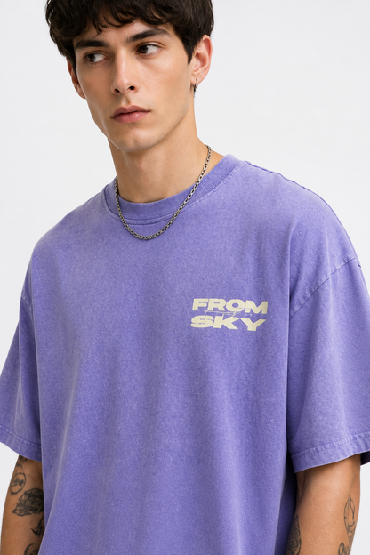 THE RITUAL “From Sky” Cosmic Graphic Oversized T-Shirt – Premium Lavender Streetwear