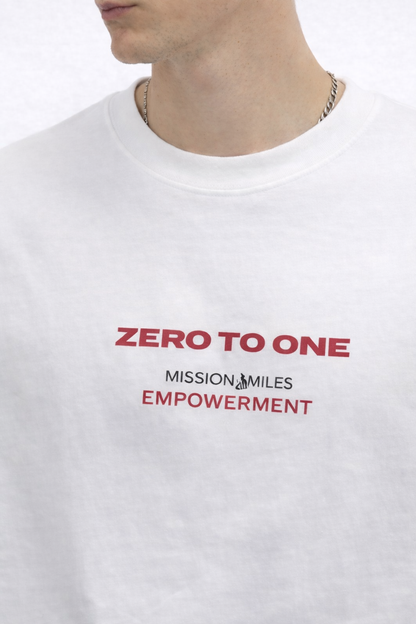 THE RITUAL Zero To One Typography Oversized T-Shirt – Premium White Streetwear