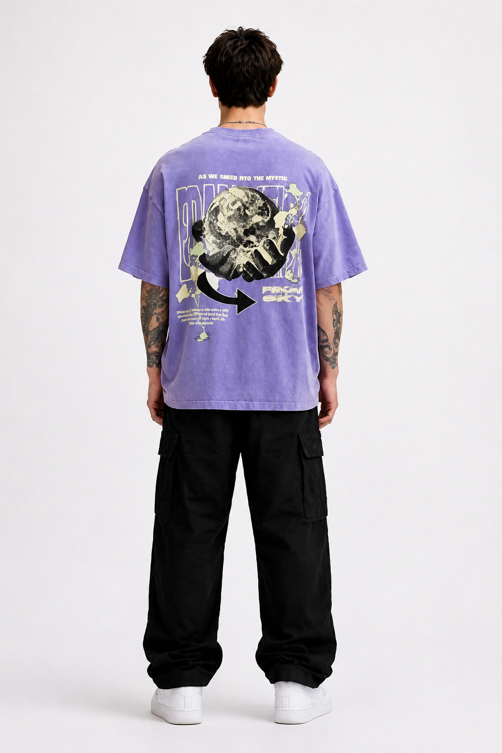 THE RITUAL “From Sky” Cosmic Graphic Oversized T-Shirt – Premium Lavender Streetwear
