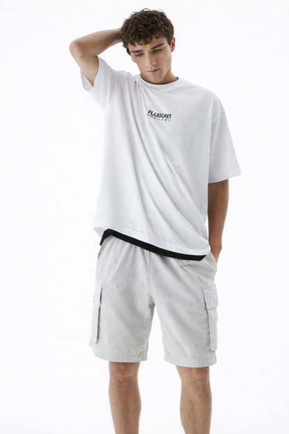 THE RITUAL Clean Code Minimal Typography Oversized T-Shirt – Premium Modern White Streetwear