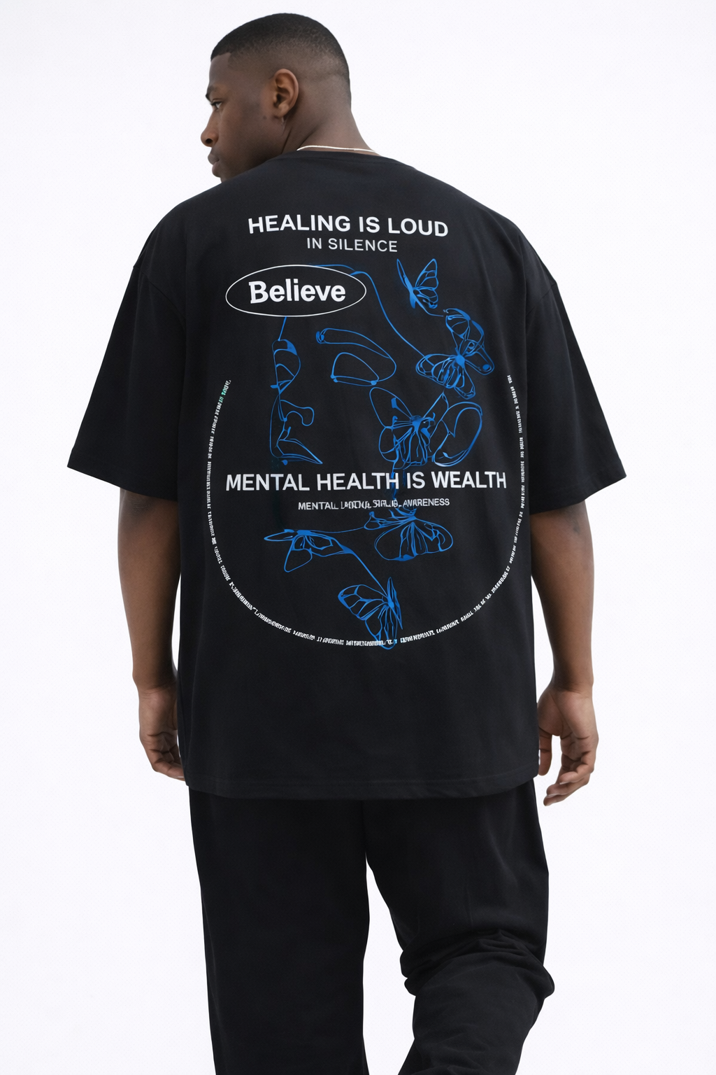 THE RITUAL Healing Is Loud Graphic Oversized T-Shirt – Premium Black Streetwear