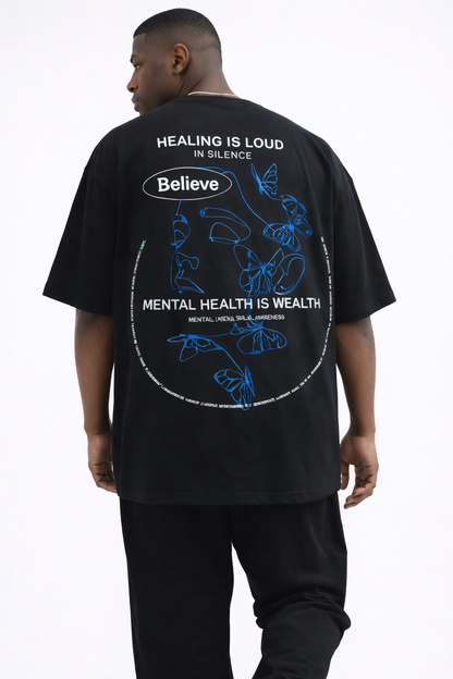 THE RITUAL Healing Is Loud Graphic Oversized T-Shirt – Premium Black Streetwear