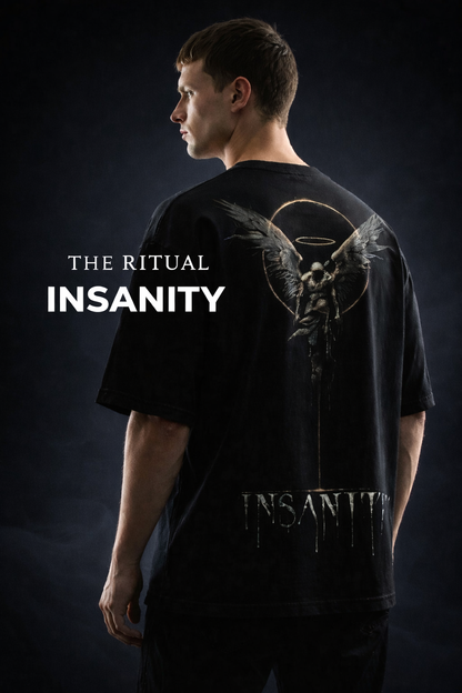 THE RITUAL Insanity Angel Graphic Oversized Black T-Shirt