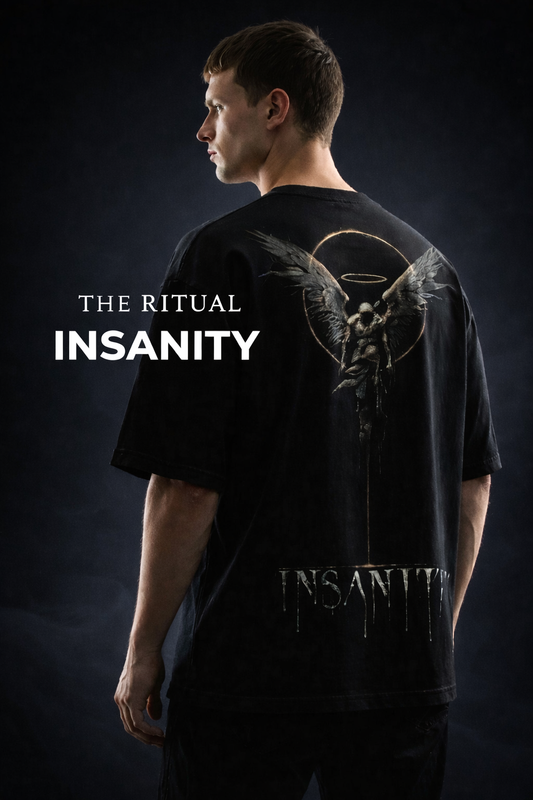 THE RITUAL Insanity Angel Graphic Oversized Black T-Shirt