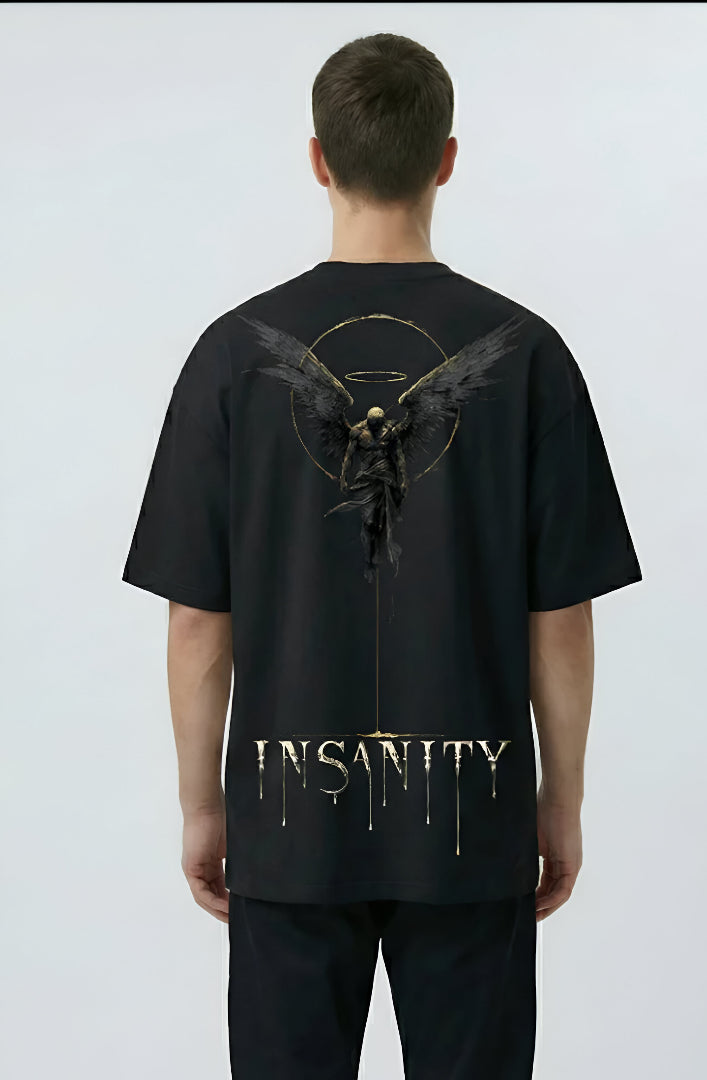 THE RITUAL Insanity Angel Graphic Oversized Black T-Shirt