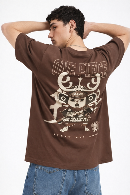 THE RITUAL One Piece Chopper Graphic Oversized T-Shirt – Premium Brown Streetwear