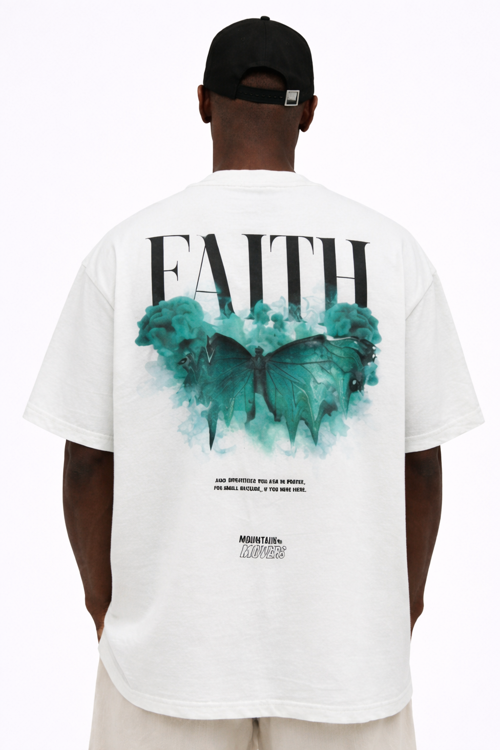 THE RITUAL “FAITH BUTTERFLY” Oversized Back Print T-Shirt – Off White
