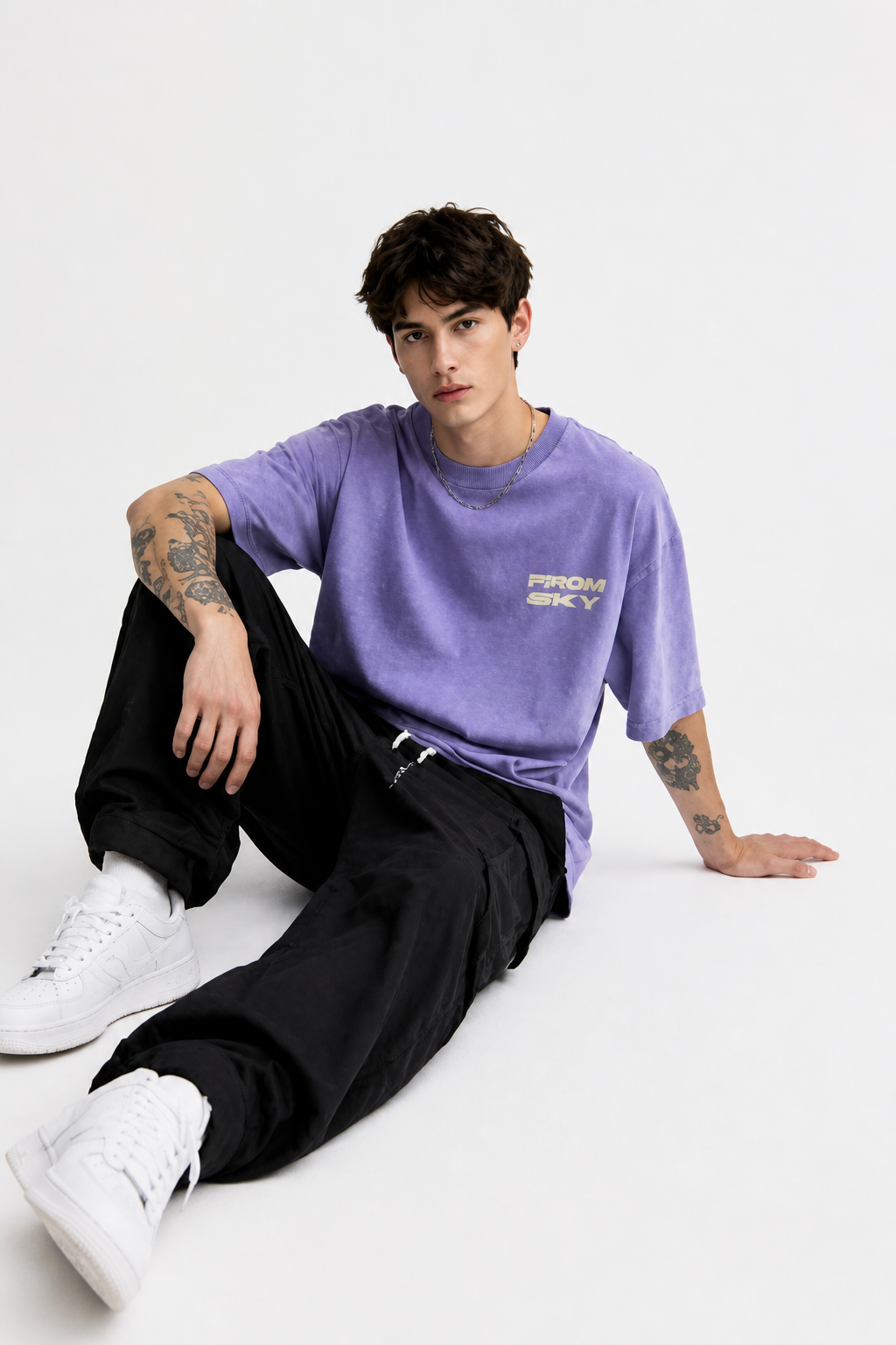 THE RITUAL “From Sky” Cosmic Graphic Oversized T-Shirt – Premium Lavender Streetwear