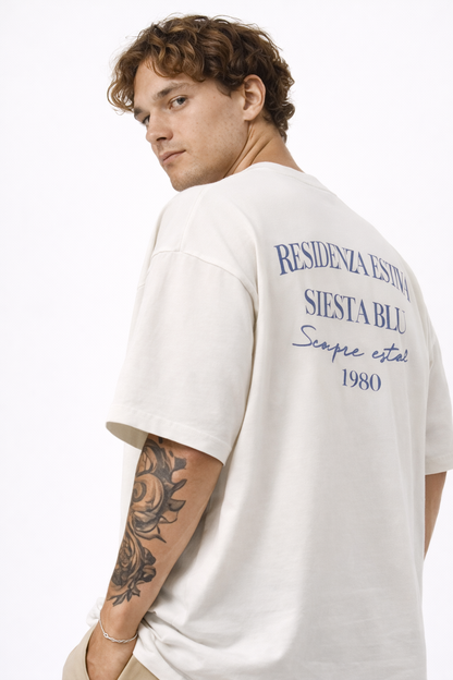 THE RITUAL Residenza Estiva Typography Oversized T-Shirt – Premium Cream Streetwear