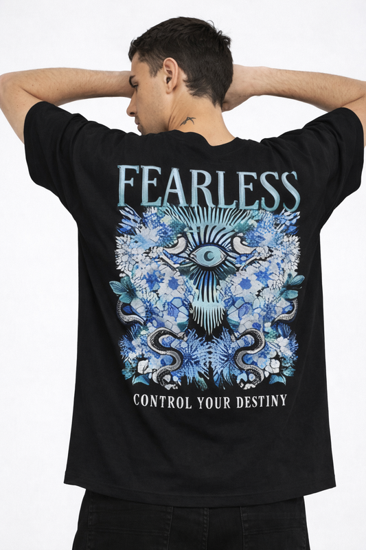THE RITUAL Fearless Graphic Oversized T-Shirt – Premium Streetwear Black Tee