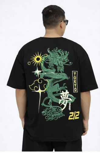 THE RITUAL Dragon Graphic Oversized T-Shirt – Premium Black Streetwear