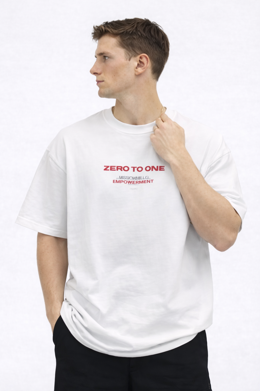 THE RITUAL Zero To One Typography Oversized T-Shirt – Premium White Streetwear
