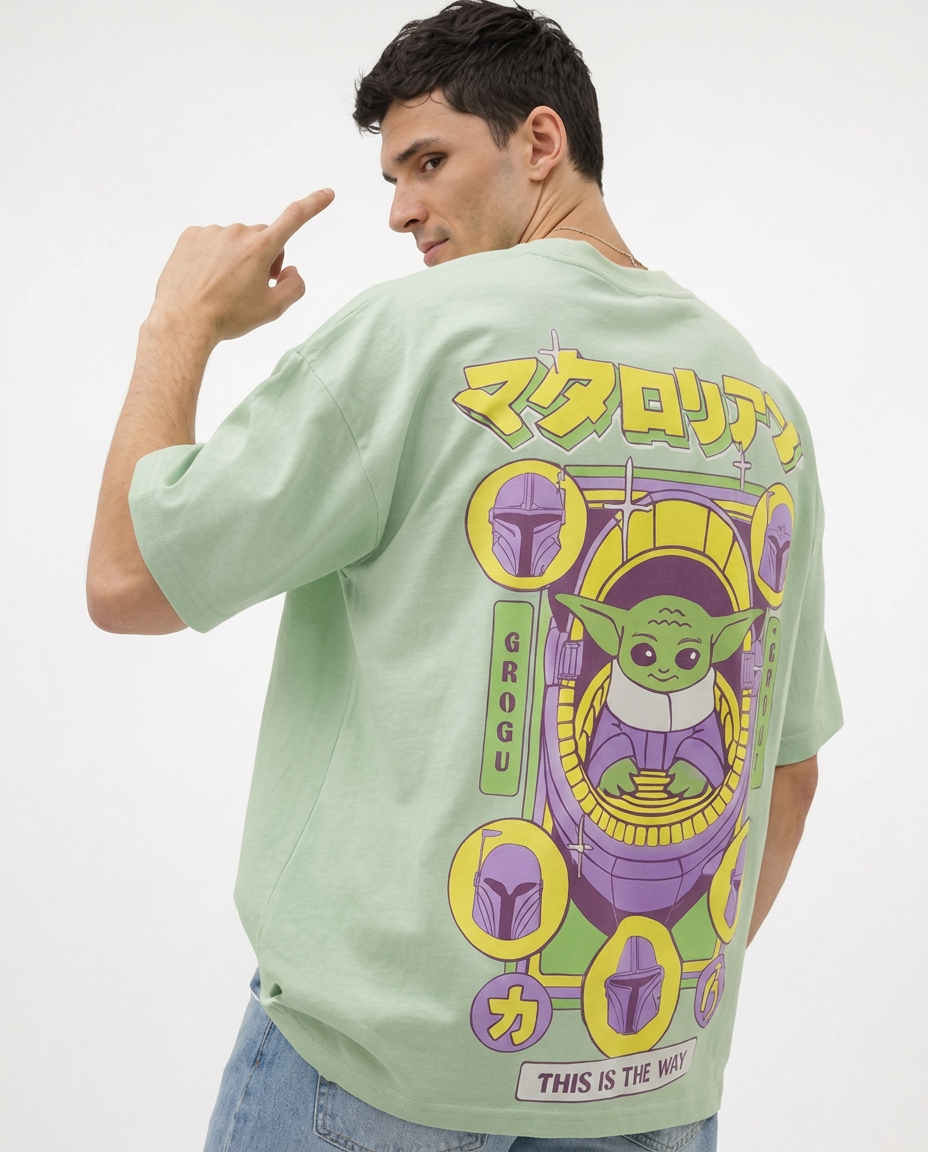 THE RITUAL “Galaxy Child” Anime Graphic Oversized T-Shirt – Premium Mint Green Streetwear