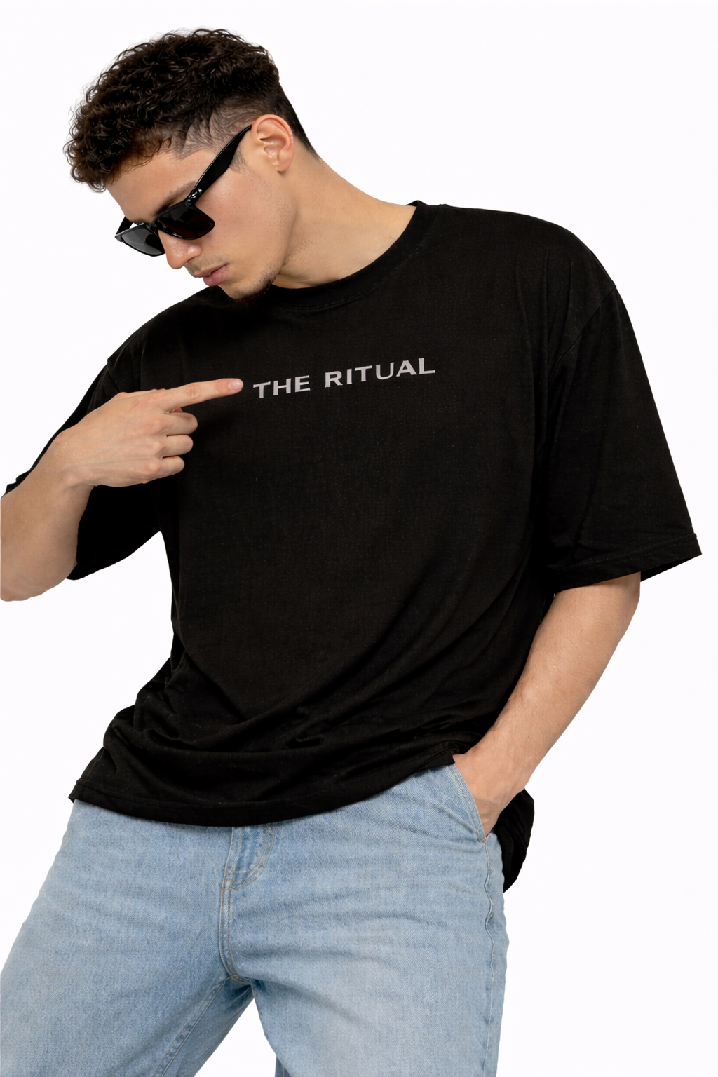 THE RITUAL “HAUNTED CORE” Oversized Back Graphic T-Shirt – Black