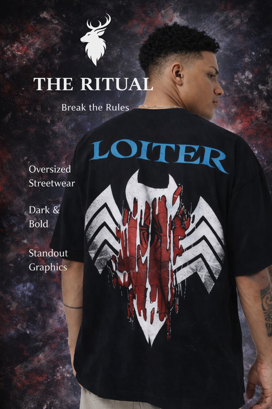 THE RITUAL Loiter Graphic Oversized T-Shirt – Premium Black Streetwear