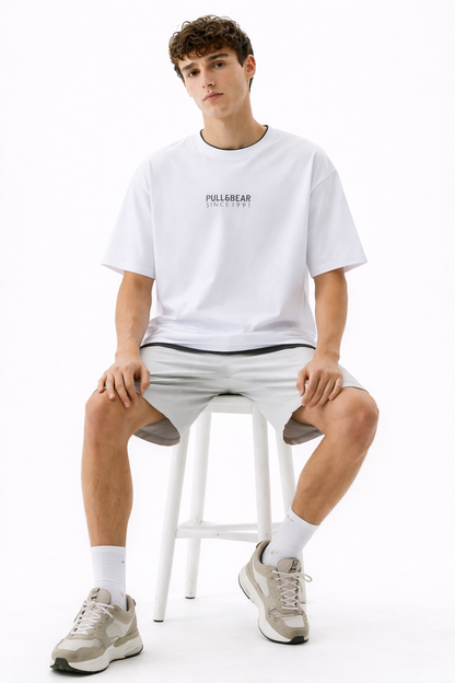 THE RITUAL Clean Code Minimal Typography Oversized T-Shirt – Premium Modern White Streetwear