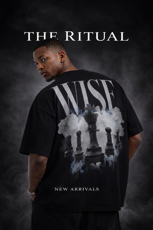 THE RITUAL “WISE KING” Oversized Back Graphic T-Shirt – Black Edition