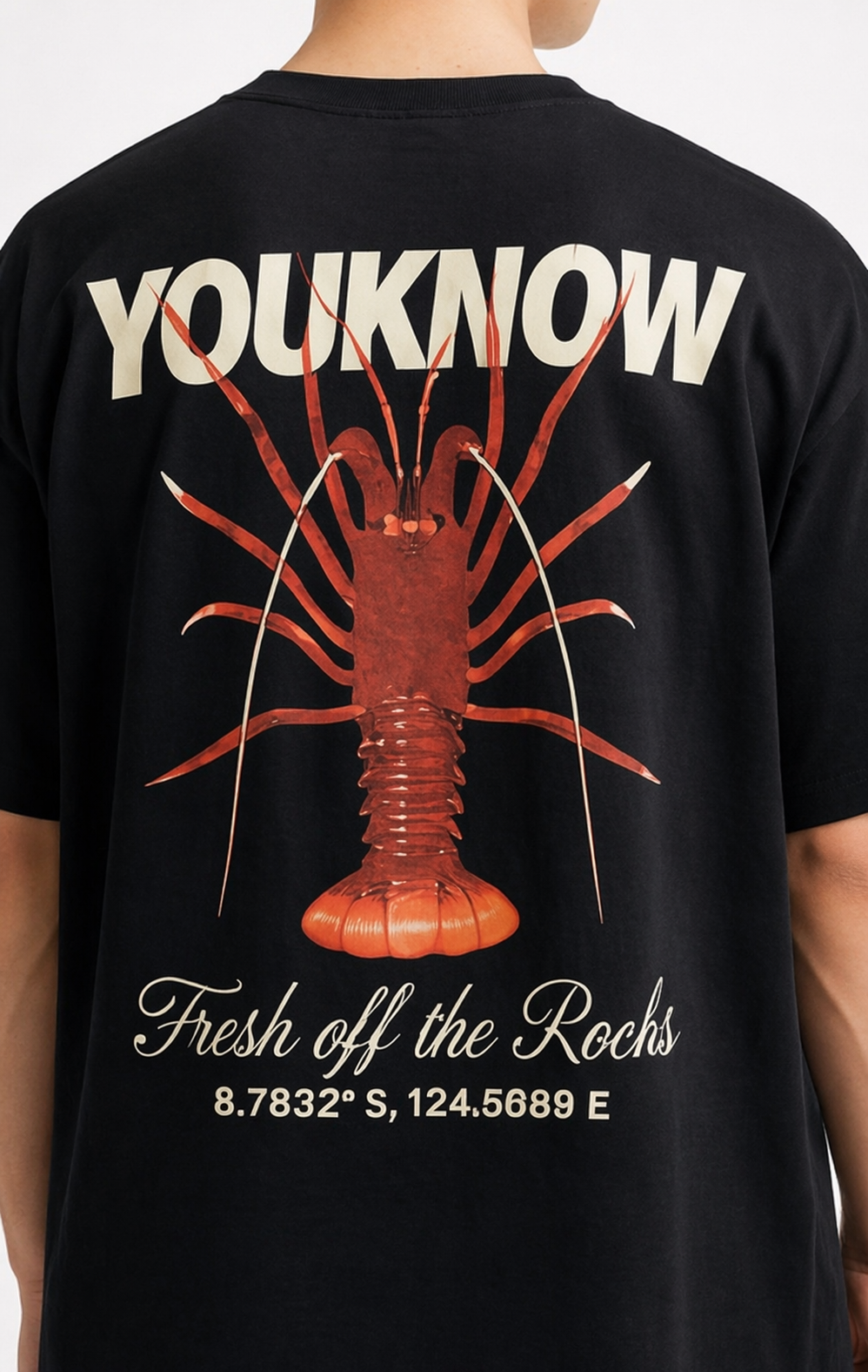 THE RITUAL “Fresh Off The Rocks” Lobster Graphic Oversized T-Shirt – Premium Black Streetwear
