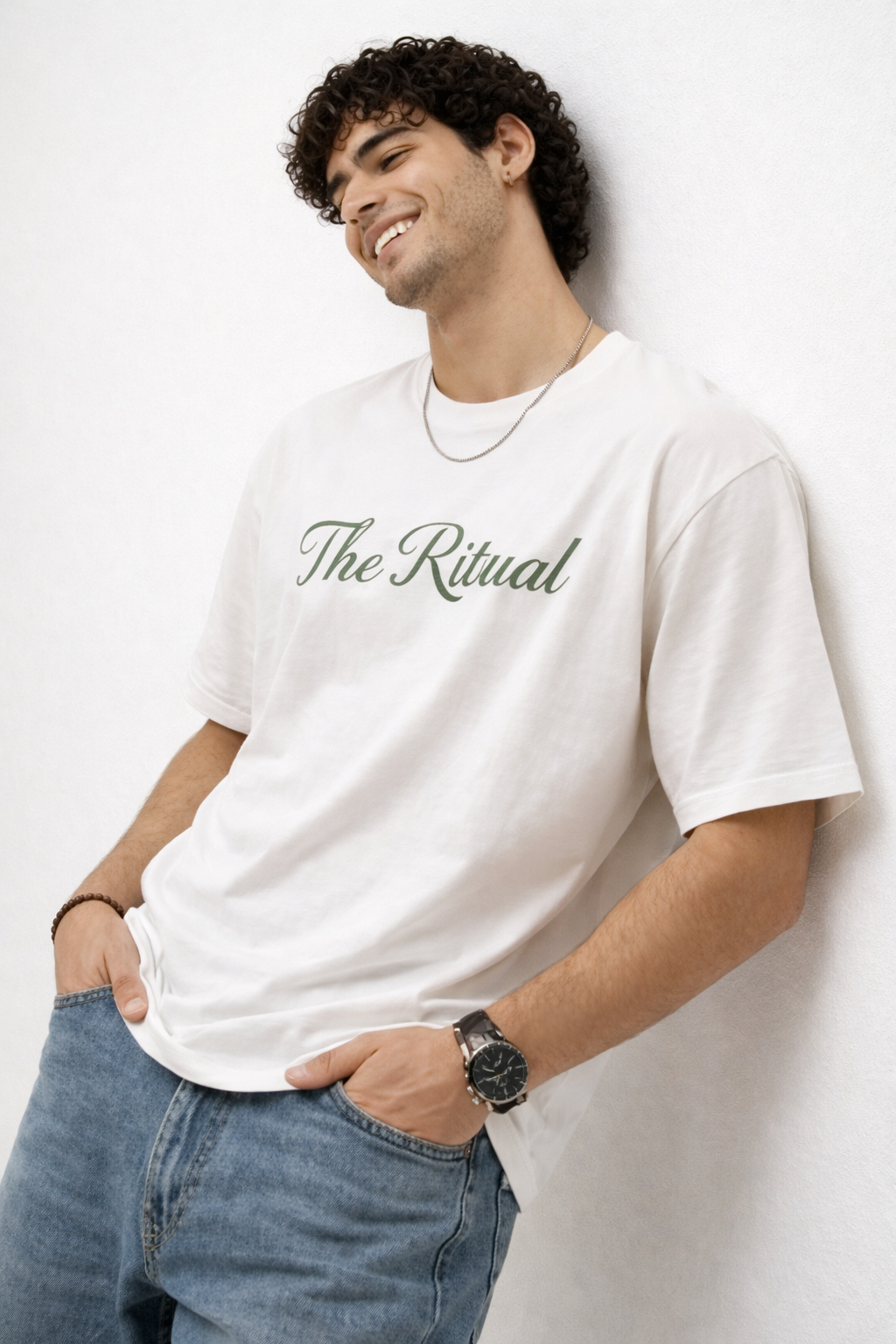 THE RITUAL Signature Script Oversized T-Shirt – Off White Edition