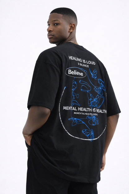 THE RITUAL Healing Is Loud Graphic Oversized T-Shirt – Premium Black Streetwear