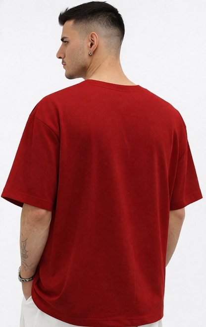 THE RITUAL Wondertry Typography Oversized T-Shirt – Premium Red Streetwear