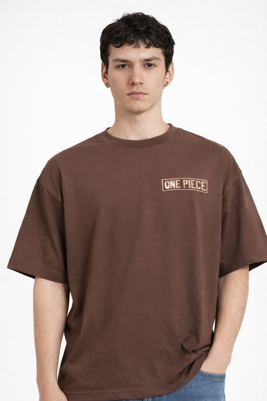 THE RITUAL One Piece Chopper Graphic Oversized T-Shirt – Premium Brown Streetwear