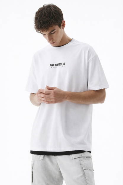 THE RITUAL Clean Code Minimal Typography Oversized T-Shirt – Premium Modern White Streetwear