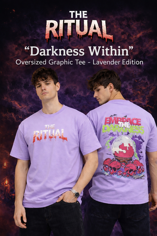 THE RITUAL “Darkness Within” Oversized Graphic Tee – Lavender Edition