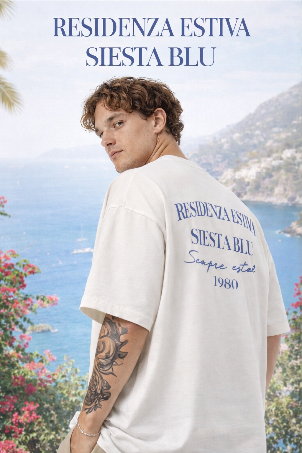THE RITUAL Residenza Estiva Typography Oversized T-Shirt – Premium Cream Streetwear