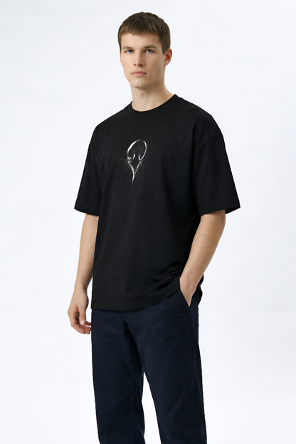 THE RITUAL Insanity Angel Graphic Oversized Black T-Shirt