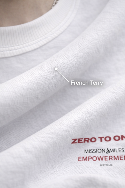 THE RITUAL Zero To One Typography Oversized T-Shirt – Premium White Streetwear