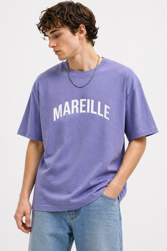 THE RITUAL “Mareille” Minimal Typography Oversized T-Shirt – Premium Lavender Streetwear